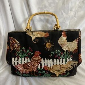 Isabella Fiore Canvas Rooster purse